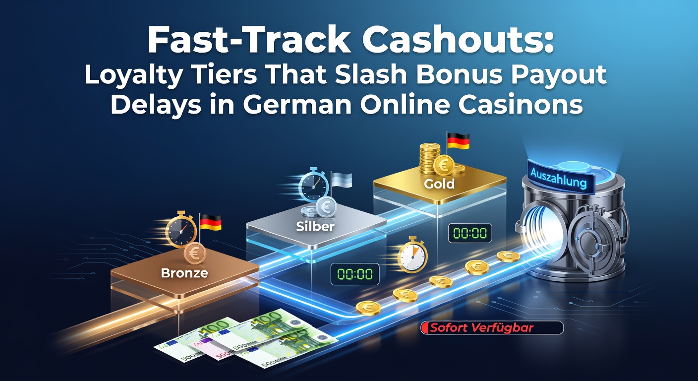 Darstellung eines Loyalty-Programms mit Stufenleiter und schnellen Auszahlungspfeilen in einem Online-Casino