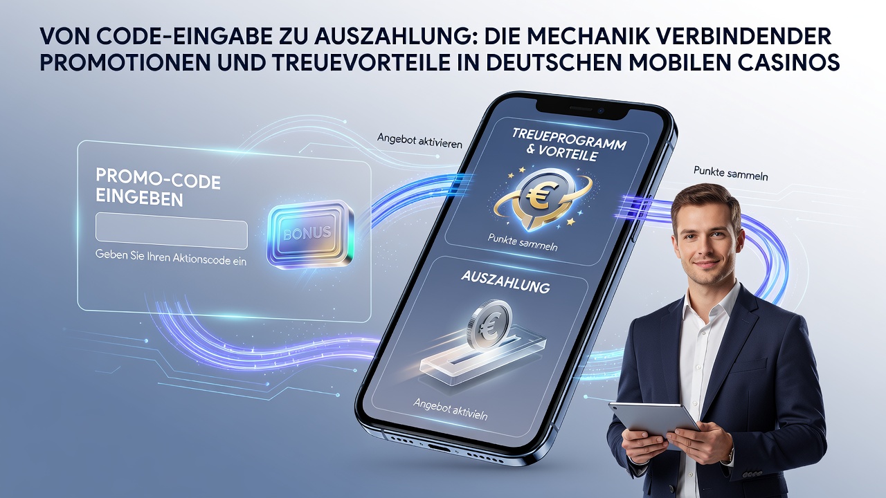 Illustration der Verknüpfung von Bonus-Codes und Loyalty-Systemen in mobilen Casinos
