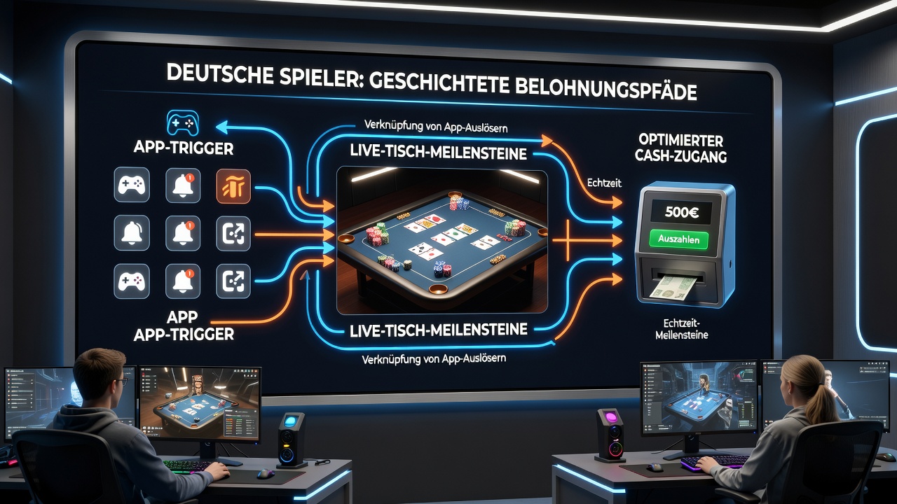 Darstellung gestaffelter Belohnungspfade in deutschen Casino-Apps mit Live-Tisch-Elementen