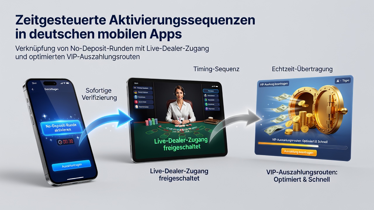 Darstellung zeitgesteuerter Aktivierungssequenzen in deutschen mobilen Casino-Apps mit No-Deposit-Runden und Live-Dealer-Verbindungen