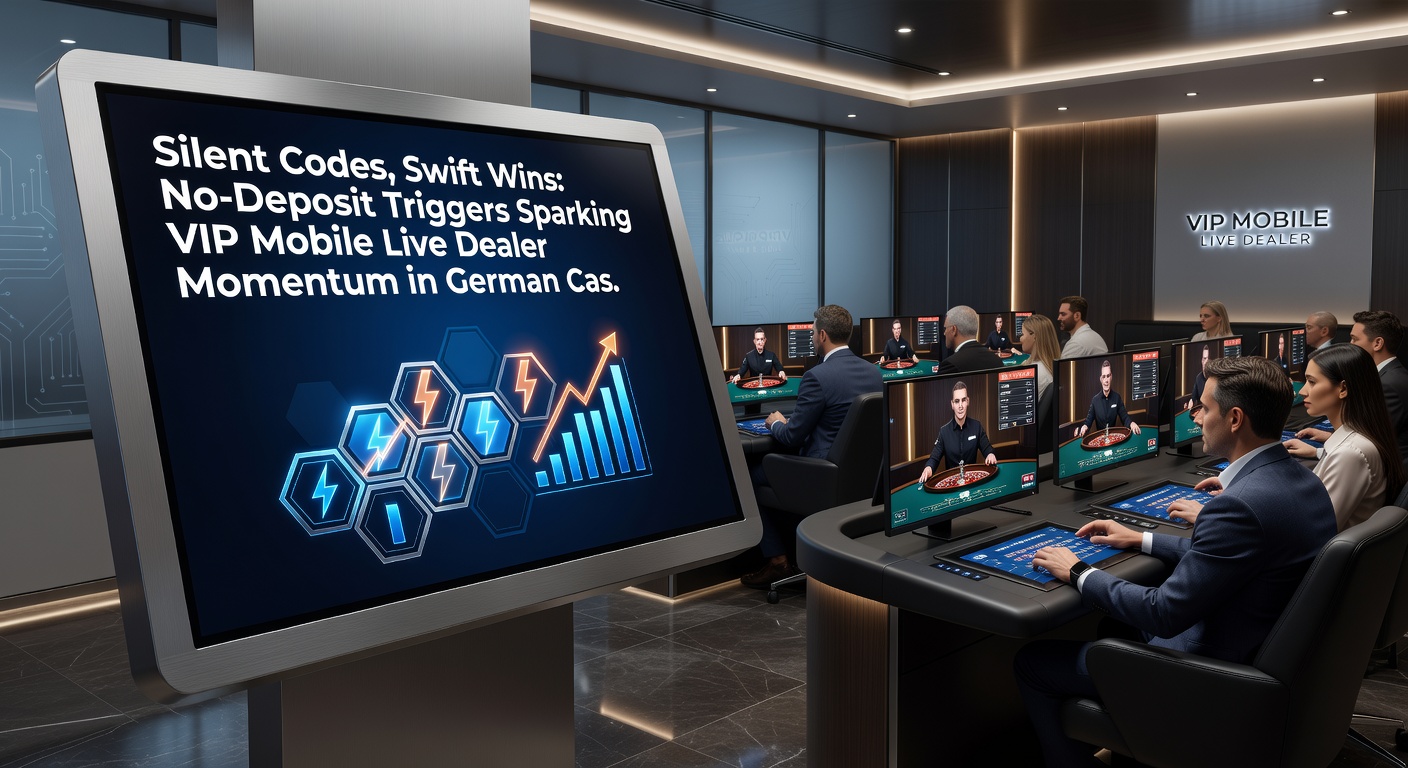 VIP-Spieler am Mobile-Live-Dealer-Tisch mit No-Deposit-Code-Popup und schnellen Gewinnanimationen in einem deutschen Casino-Umfeld